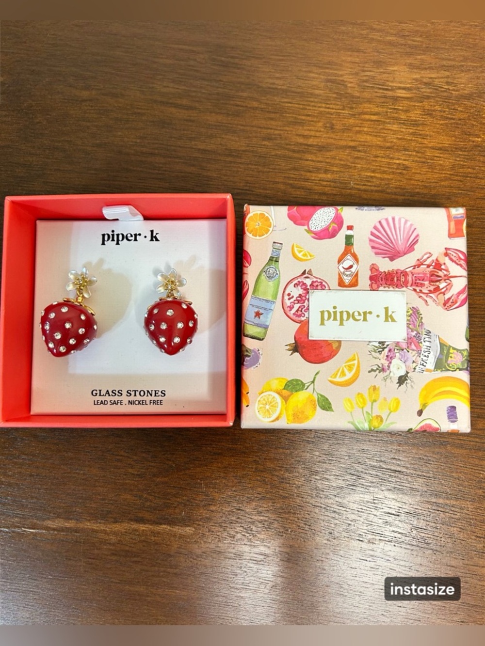 Piper K Red Strawberry Earrings